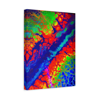 Bespattered Facade Fluid Art Abstract Painting Stretched Matte Canvas Art Prints | Multiple Sizes