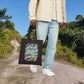 Bespattered Facade Rainbow "Lobotomy" Canvas Tote Bag Reusable Carryall