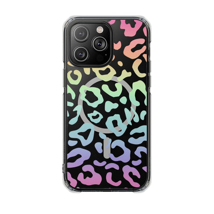 Bespattered Facade Pastel Rainbow Leopard MagSafe Clear Impact Case