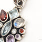 Vintage Multi Gemstone Sterling Silver Necklace