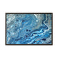 Bespattered Facade Blue Marble Framed Canvas Art Print | 3 Frame Colors | Multiple Sizes