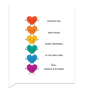 United Hearts Custom Folded Paper Holiday Card