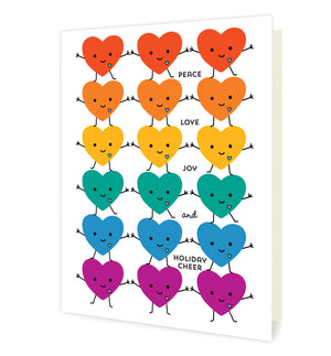 United Hearts Custom Folded Paper Holiday Card