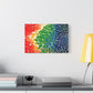 Bespattered Facade Rainbow Seaside Stretched Matte Canvas Art Prints | Multiple Sizes