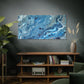 Bespattered Facade Blue Marble Stretched Matte Canvas Art Prints | Multiple Sizes