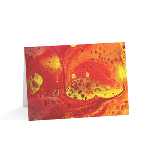 Bespattered Facade Flamin' Hot Greeting Cards | Sets of 1, 10, 30, or 50