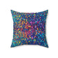 Bespattered Facade Rainbow Party Dots Square Throw Pillow | 4 Sizes