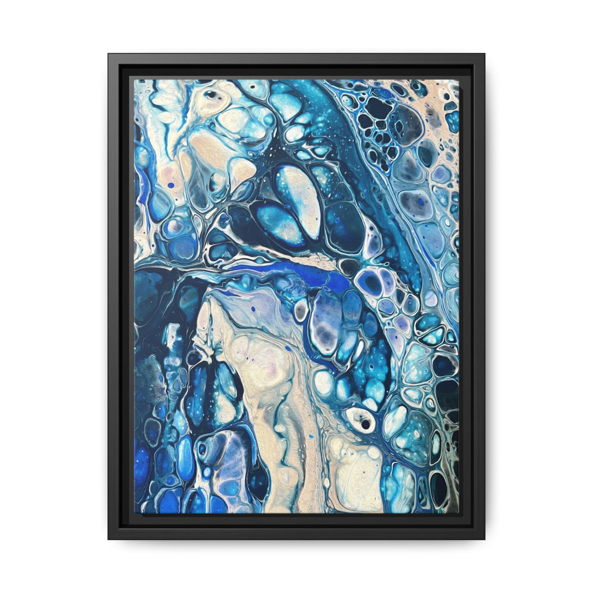 Bespattered Facade Fluid Art Abstract Painting Framed Canvas Art Print | 4 Frame Colors | Multiple Sizes