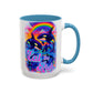 Bespattered Facade "Eat the Rich" Orcas Whimsical Rainbow Mug | Four Colors | 11oz or 15oz