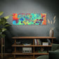 Bespattered Facade Rainbow Rings Stretched Matte Canvas Art Prints | Multiple Sizes