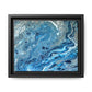 Bespattered Facade Blue Marble Framed Canvas Art Print | 3 Frame Colors | Multiple Sizes