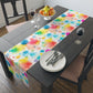 Bespattered Facade Rainbow Watercolor Paint Splatters Table Runner (2 sizes)