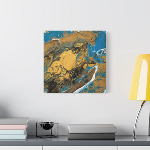 Bespattered Facade Fluid Art Abstract Painting Stretched Matte Canvas Art Prints | Multiple Sizes