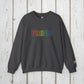 Bespattered Facade Proud Rainbow LGBTQ+ Pride Embroidered Crewneck Sweatshirt