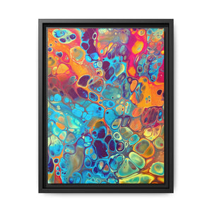 Bespattered Facade Fluid Art Abstract Painting Framed Canvas Art Print | 4 Frame Colors | Multiple Sizes