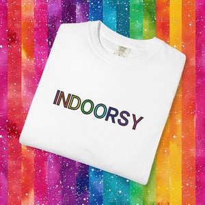 Bespattered Facade Rainbow Indoorsy Colorful Premium Unisex Comfort Colors Garment Dyed 100% Cotton T-Shirt
