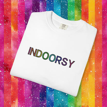 Bespattered Facade Rainbow Indoorsy Colorful Premium Unisex Comfort Colors Garment Dyed 100% Cotton T-Shirt