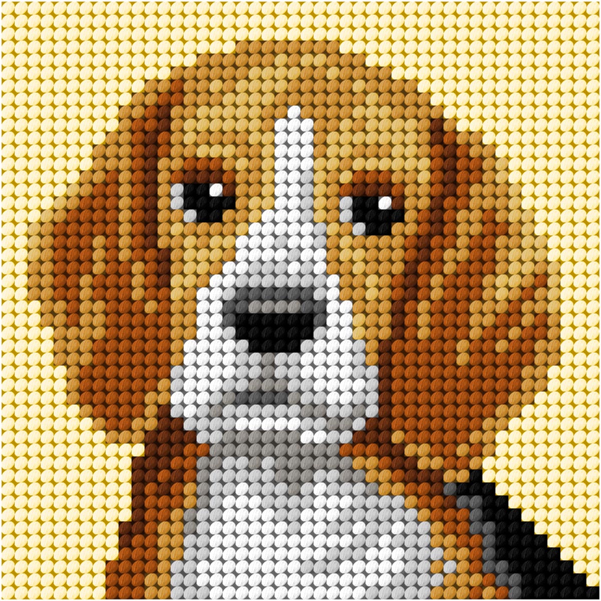 "My first embrodiery" kit. Needlepoint (half stitich) kit  "Basset" 6765