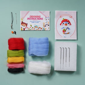 Duckling Needle Felting Kit. Wizardi DIY Wool Craft Kit F07N8-W67