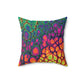 Bespattered Facade Neon Butterfly Square Throw Pillow | 4 Sizes
