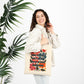 Bespattered Facade Rainbow "Come With Me and You'll See..." Canvas Tote Bag Reusable Carryall