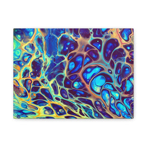 Bespattered Facade Fluid Art Abstract Painting Stretched Matte Canvas Art Prints | Multiple Sizes