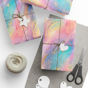 Bespattered Facade Pastel Dreams Wrapping Paper | Three Sizes | Glossy or Matte