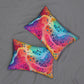 Bespattered Facade Rainbow Webs Lumbar Throw Pillow