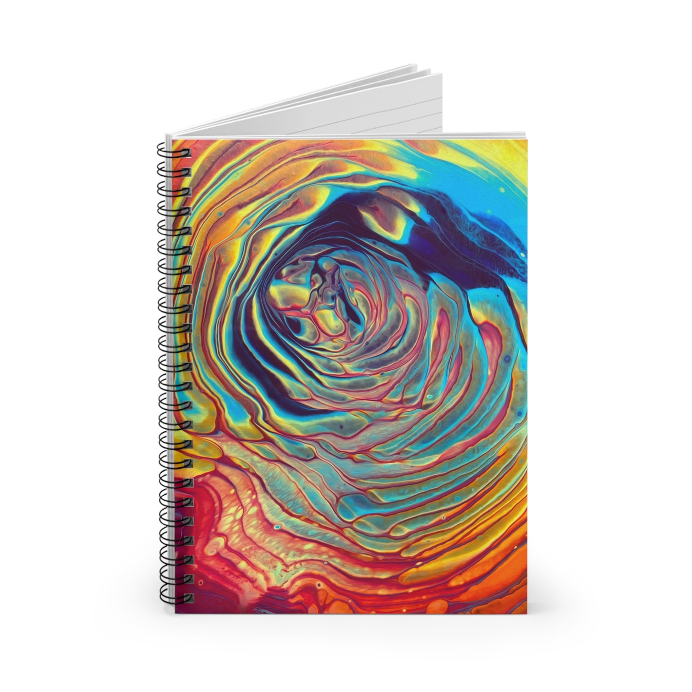 Bespattered Facade Rainbow Rings Spiral Notebook - Lined Pages