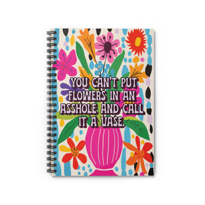 Bespattered Facade Rainbow "Asshole Vase" Spiral Notebook - Lined Pages