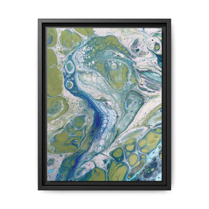 Bespattered Facade Fluid Art Abstract Painting Framed Canvas Art Print | 4 Frame Colors | Multiple Sizes