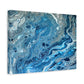 Bespattered Facade Blue Marble Stretched Matte Canvas Art Prints | Multiple Sizes