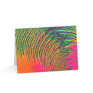 Bespattered Facade Neon Puddle Greeting Cards | Sets of 1, 10, 30, or 50