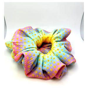 Gold Dot Ombre Rainbow Bullet Scrunchie