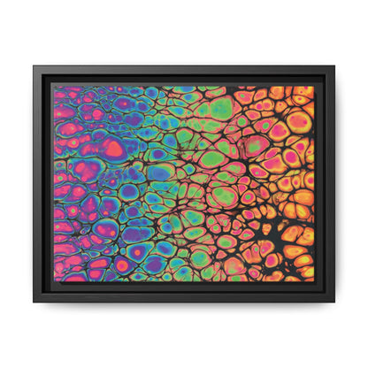 Bespattered Facade Neon Goodness Framed Canvas Art Print | 3 Frame Colors | Multiple Sizes
