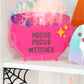 Iridescent and pink acrylic cauldron memo board Halloween decor