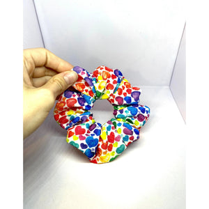 Mini Rainbow Hearts Bullet Scrunchie