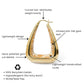 Triangle Gem Cut Hoop Earrings
