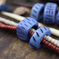 Periwinkle Blue: Hand Carved Bone Beads, approx. 20x25mm, Dread Beads, 3 pieces
