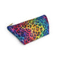 Bespattered Facade Rainbow Watercolor Leopard Accessory Pouch With T-Bottom | 2 Sizes