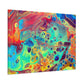 Bespattered Facade Rainbow Rings Stretched Matte Canvas Art Prints | Multiple Sizes