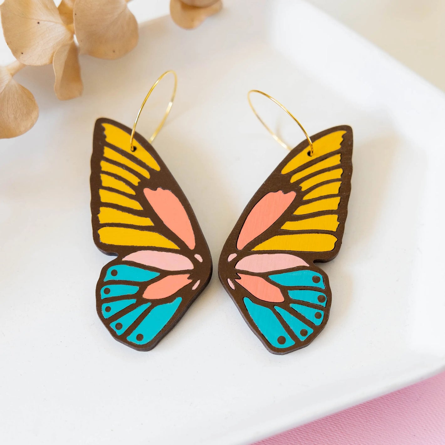 70s Butterfly Hoops
