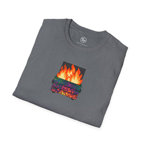Bespattered Facade Neon Dumpster Fire Unisex Softstyle T-Shirt