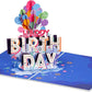 Happy Birthday Balloons Pop Up Card