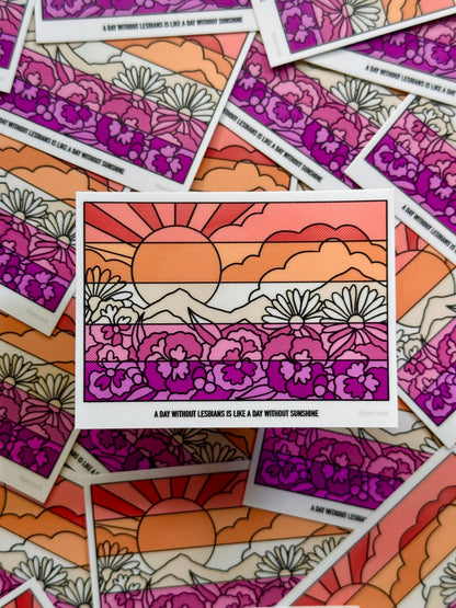 Lesbian Flower Flag Sticker
