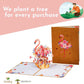 Floral Flamingo Pop Up Card - Frndly 8" x 6"