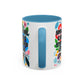 "Smile More, Care Less..." Rainbow Flowers Mug | Eight Colors | 11oz or 15oz