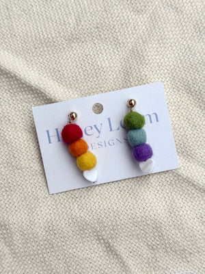Over the Rainbow Felt Earring