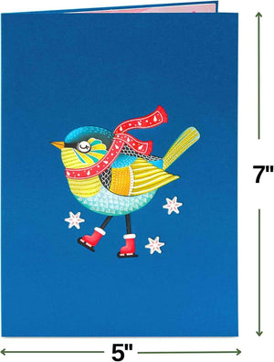 Holiday Bird Pop Up Christmas Card