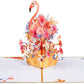 Floral Flamingo Pop Up Card - Frndly 8" x 6"